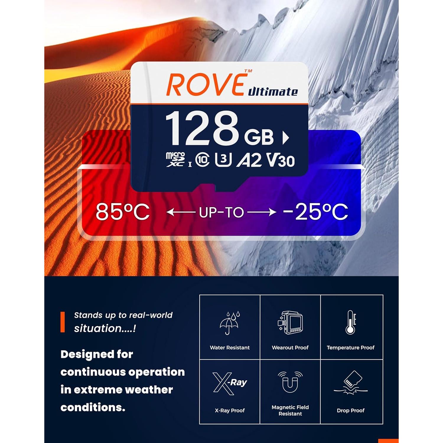 Tarjeta Micro SD ROVE Ultimate 128GB con Lector USB 3.2