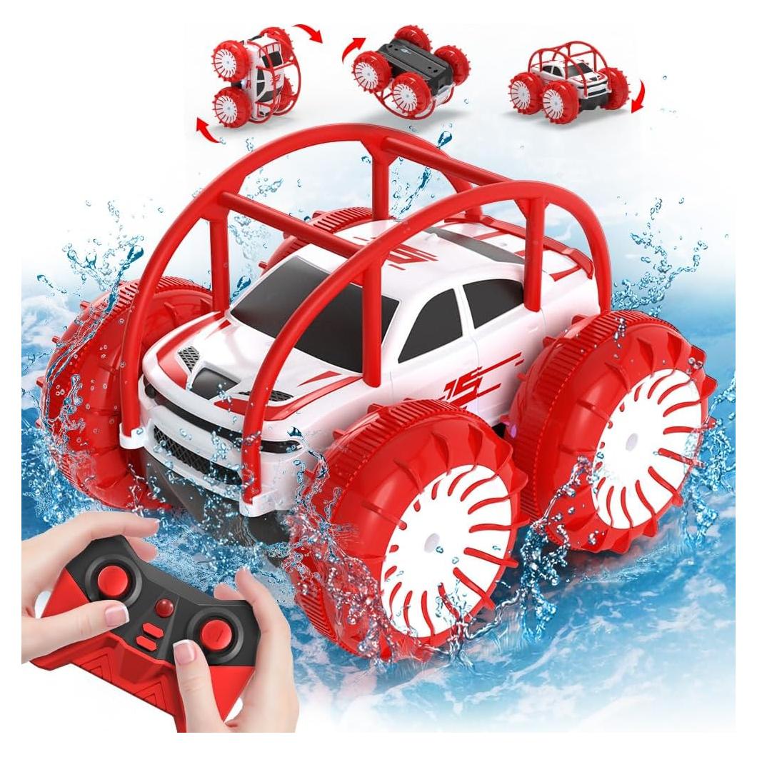 Coche RC Anfibio MaxTronic 4WD 15KM/H Rojo IP68