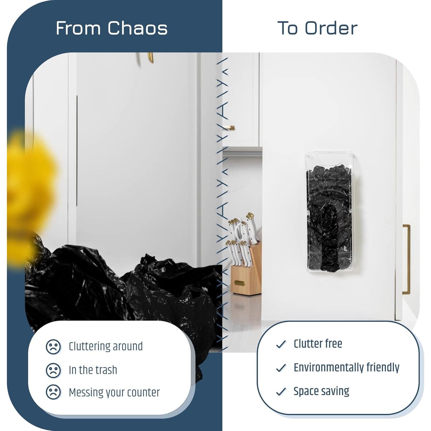 Soporte Organizador de Bolsas de Plástico Manterio Acrílico