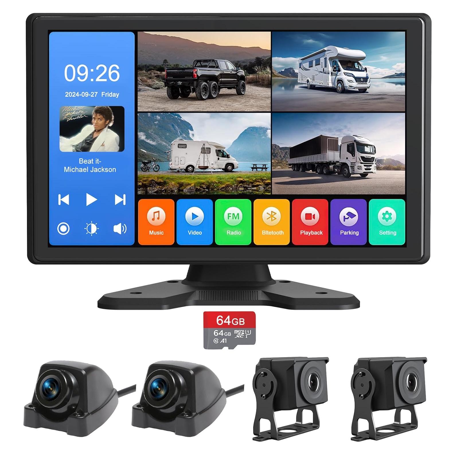 Sistema de cámara de respaldo 4 canales Camotop 10.26" 1080P