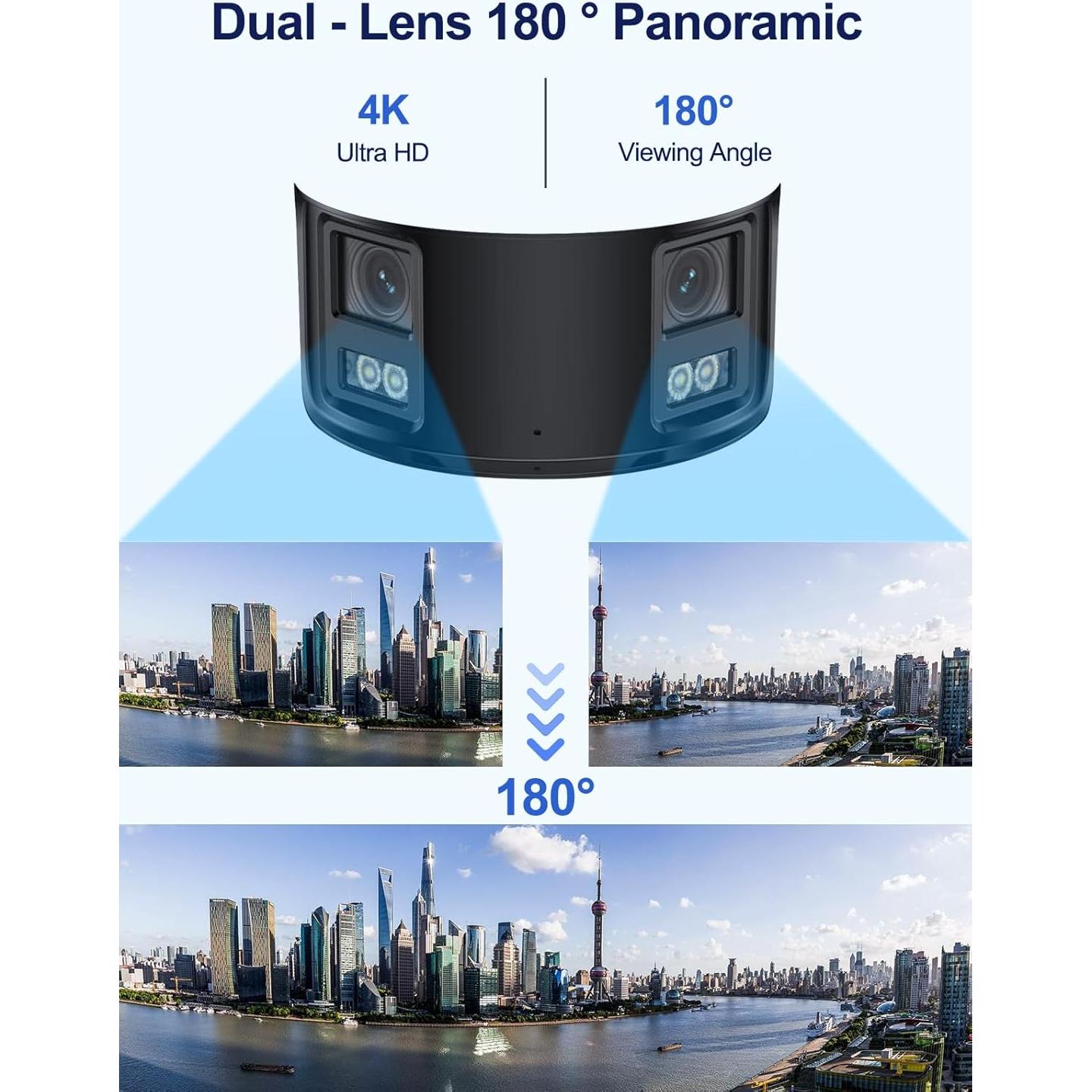 Cámara de Seguridad Anpviz 4K PoE Doble Lente 180° IP67