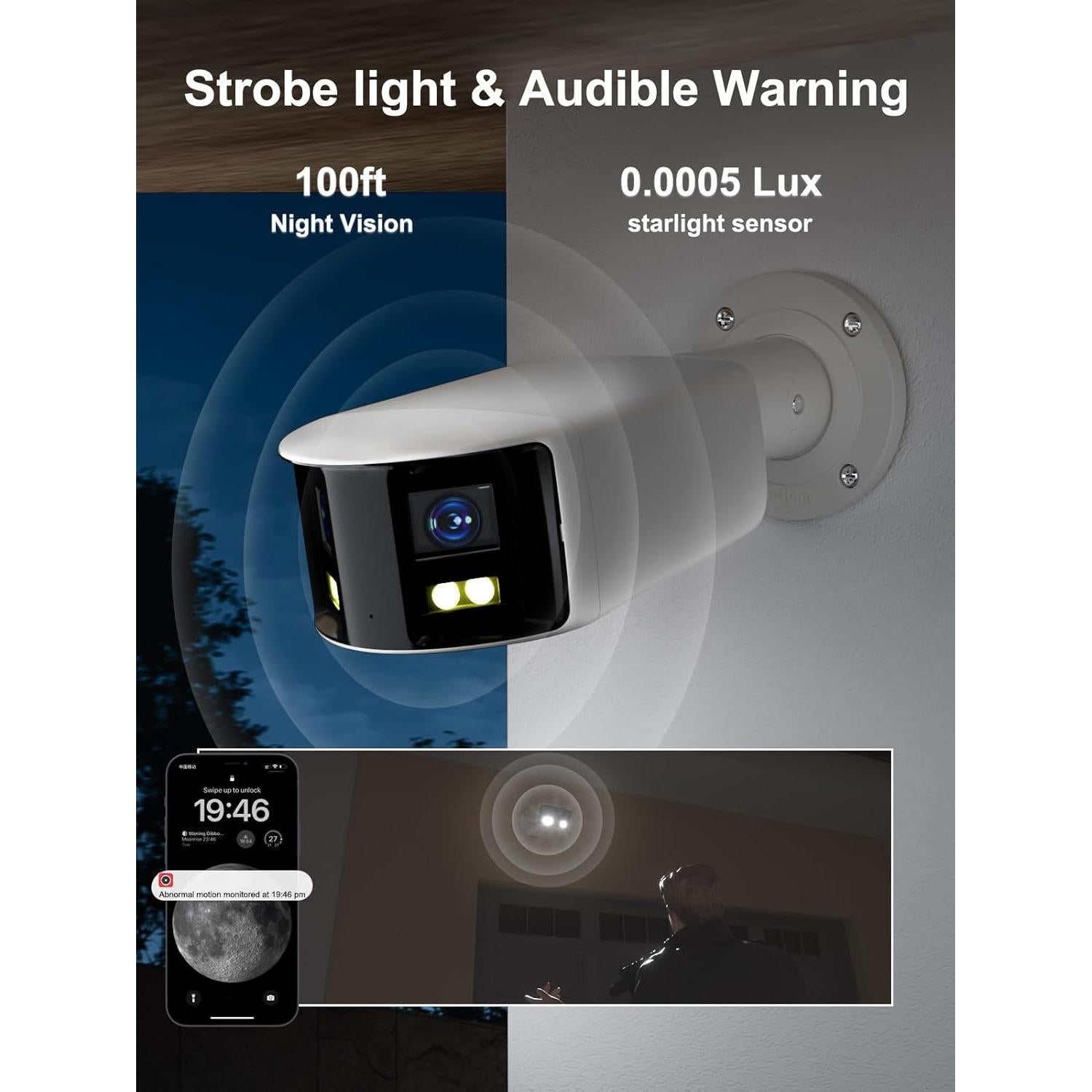 Cámara de Seguridad Anpviz 4K PoE Doble Lente 180° IP67