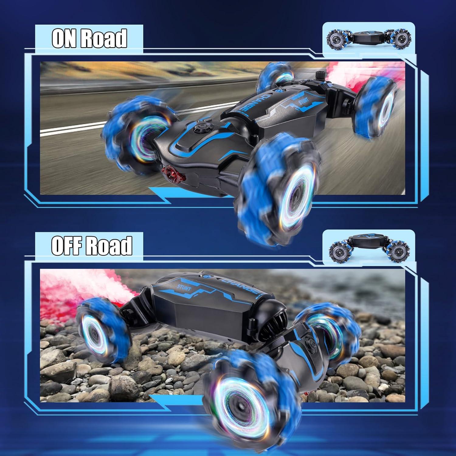 Coche de Control Remoto WJWMIRC 4WD Acrobacias 360° Azul