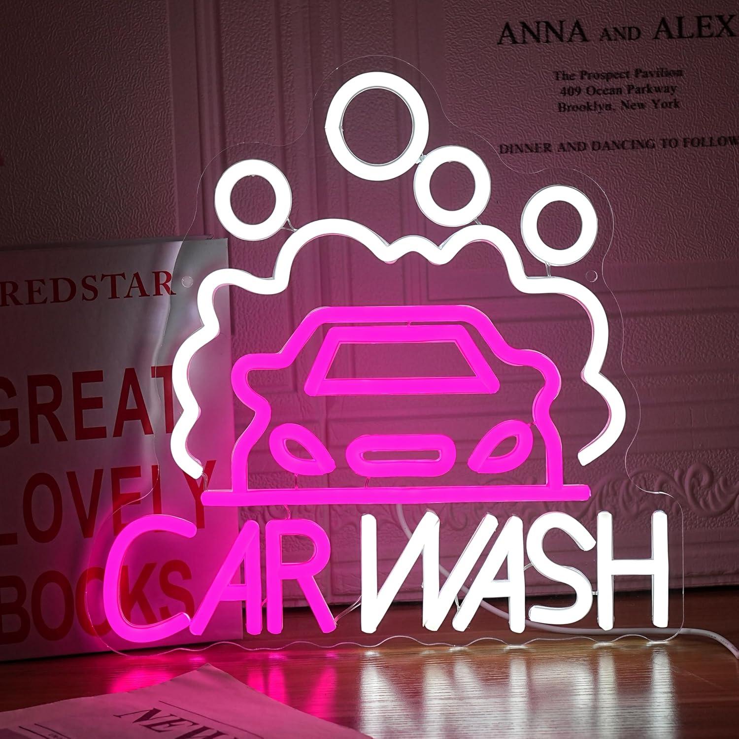 Luz de Neón LED para Lavado de Autos GNVETZLL 32x32cm