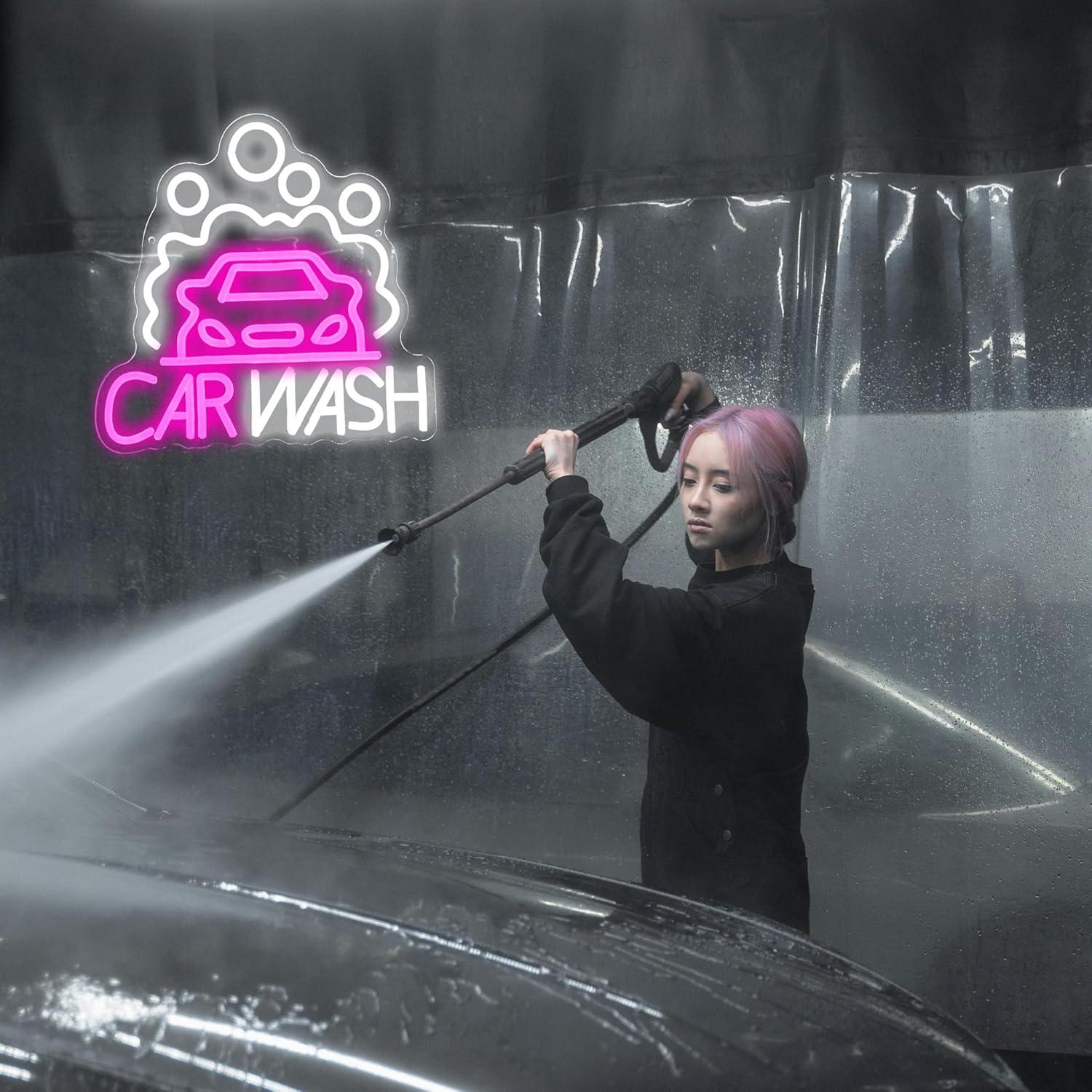 Luz de Neón LED para Lavado de Autos GNVETZLL 32x32cm