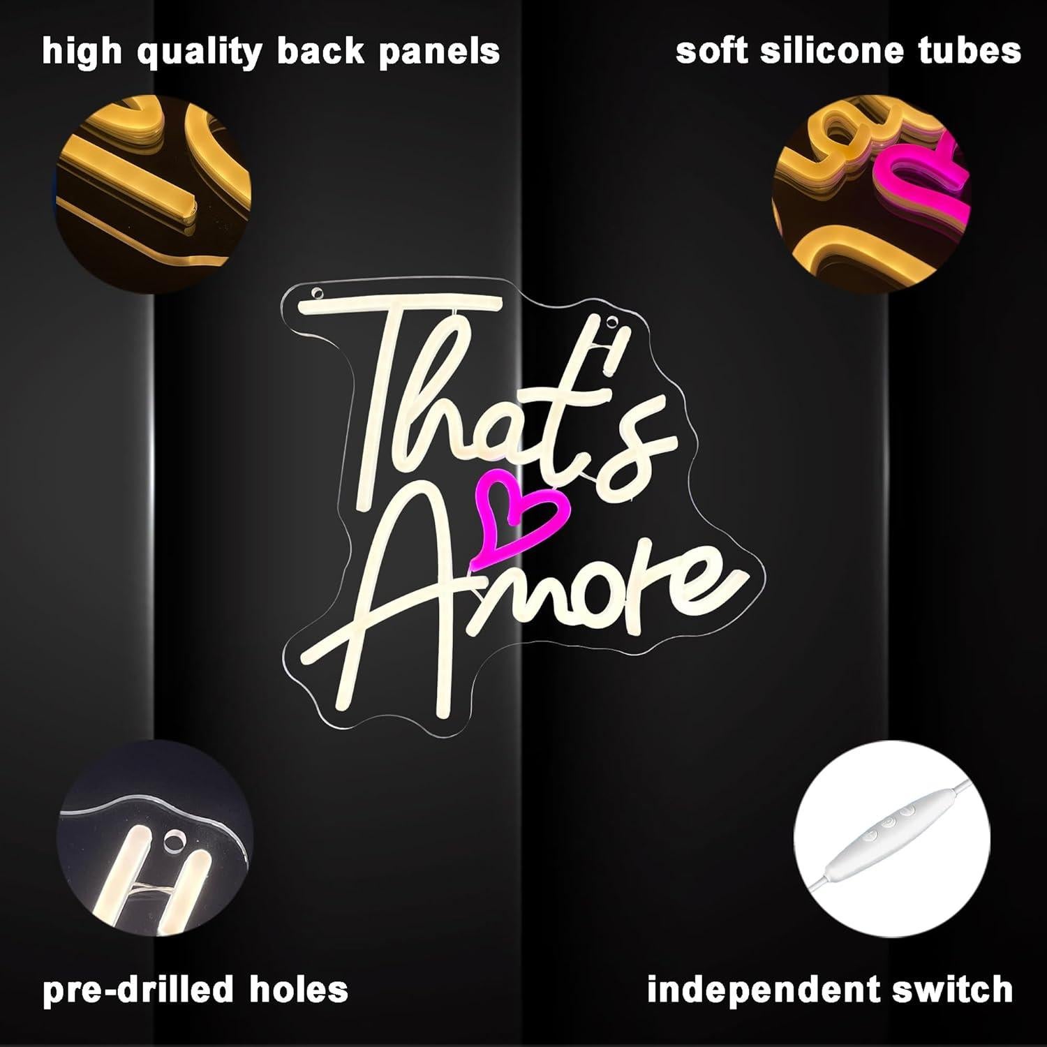 Letrero de Neón LED Regulable Dracey That's Amore 15.5x40 cm