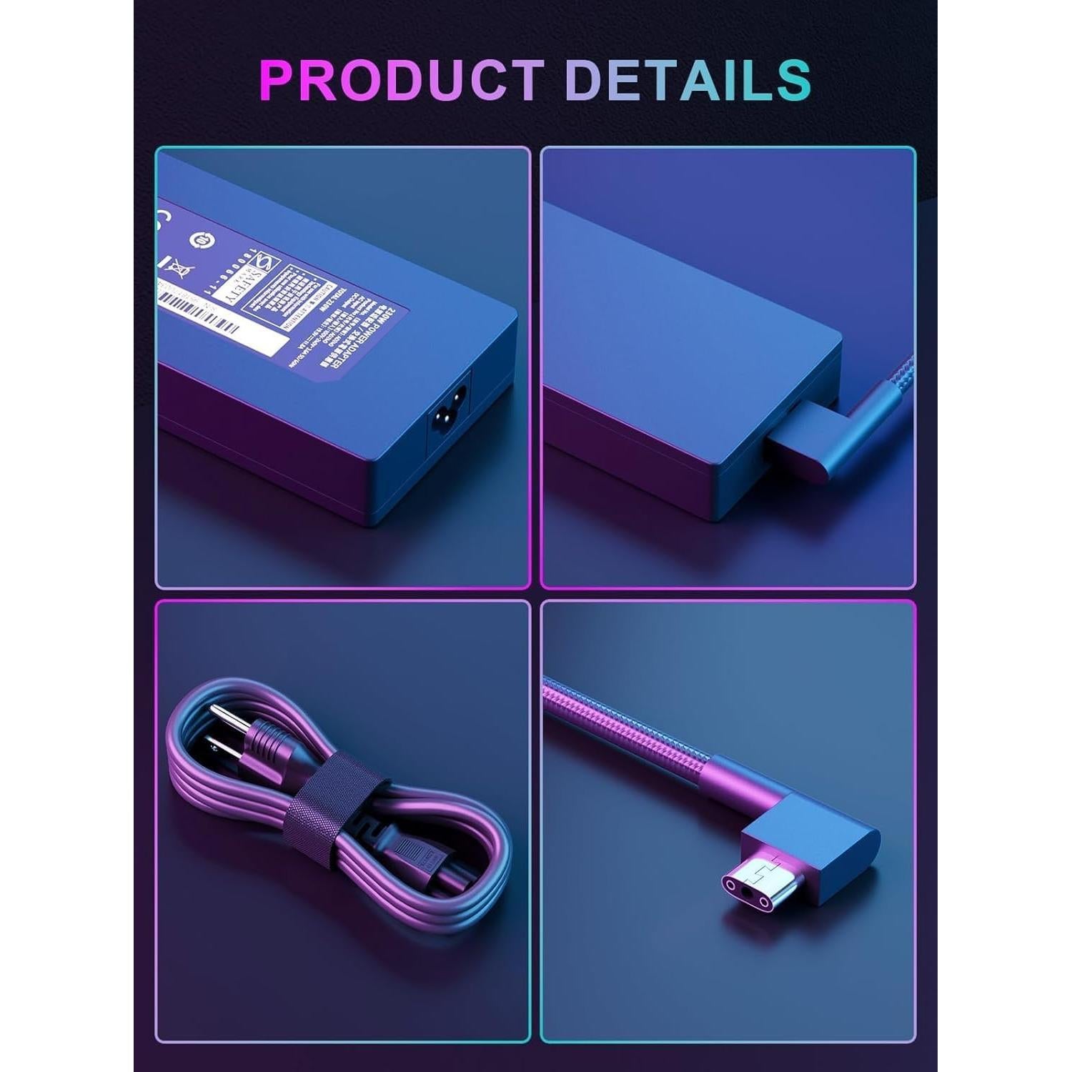 Adaptador de corriente Jeunesse 330W para Razer Blade 16 y 18