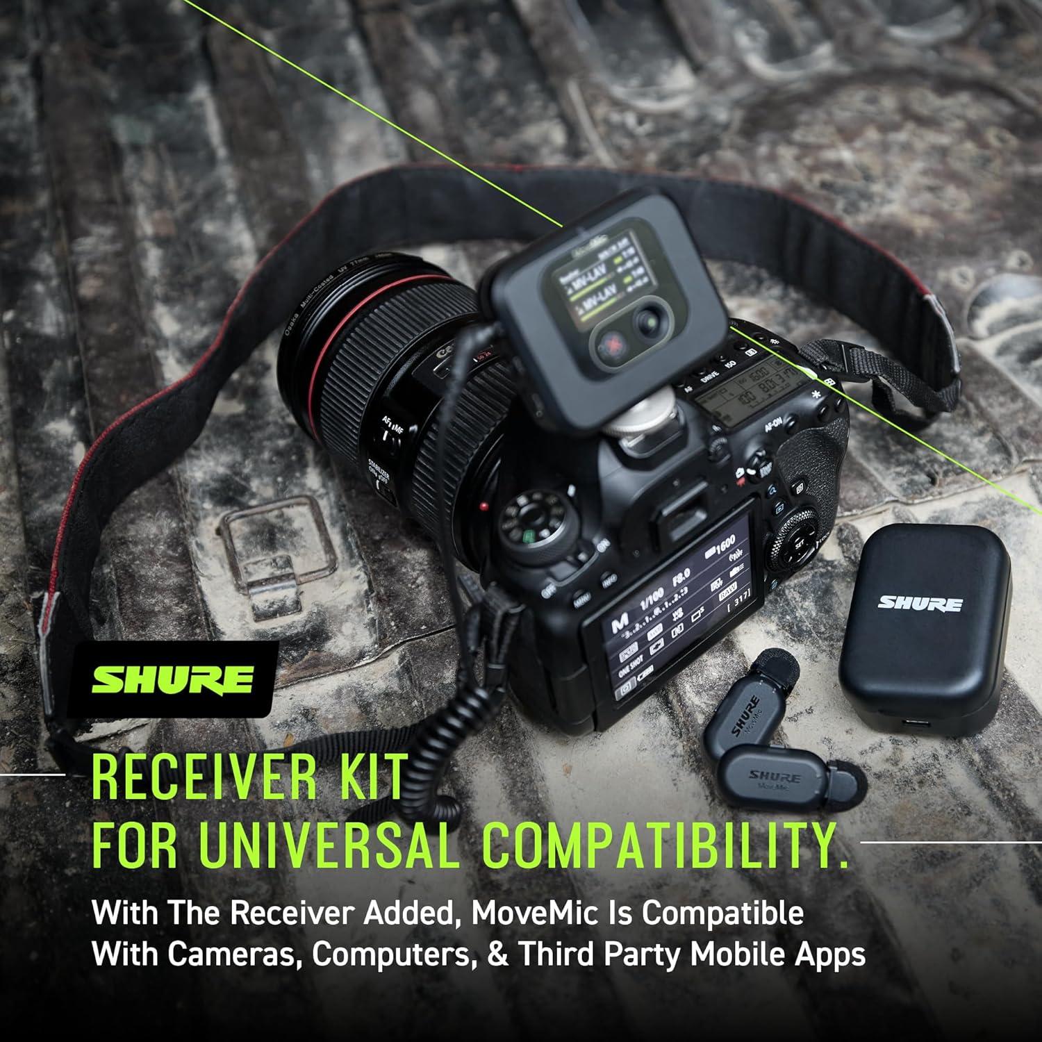 Receptor MoveMic Shure MV-R-Z7 para Cámaras DSLR y Móviles