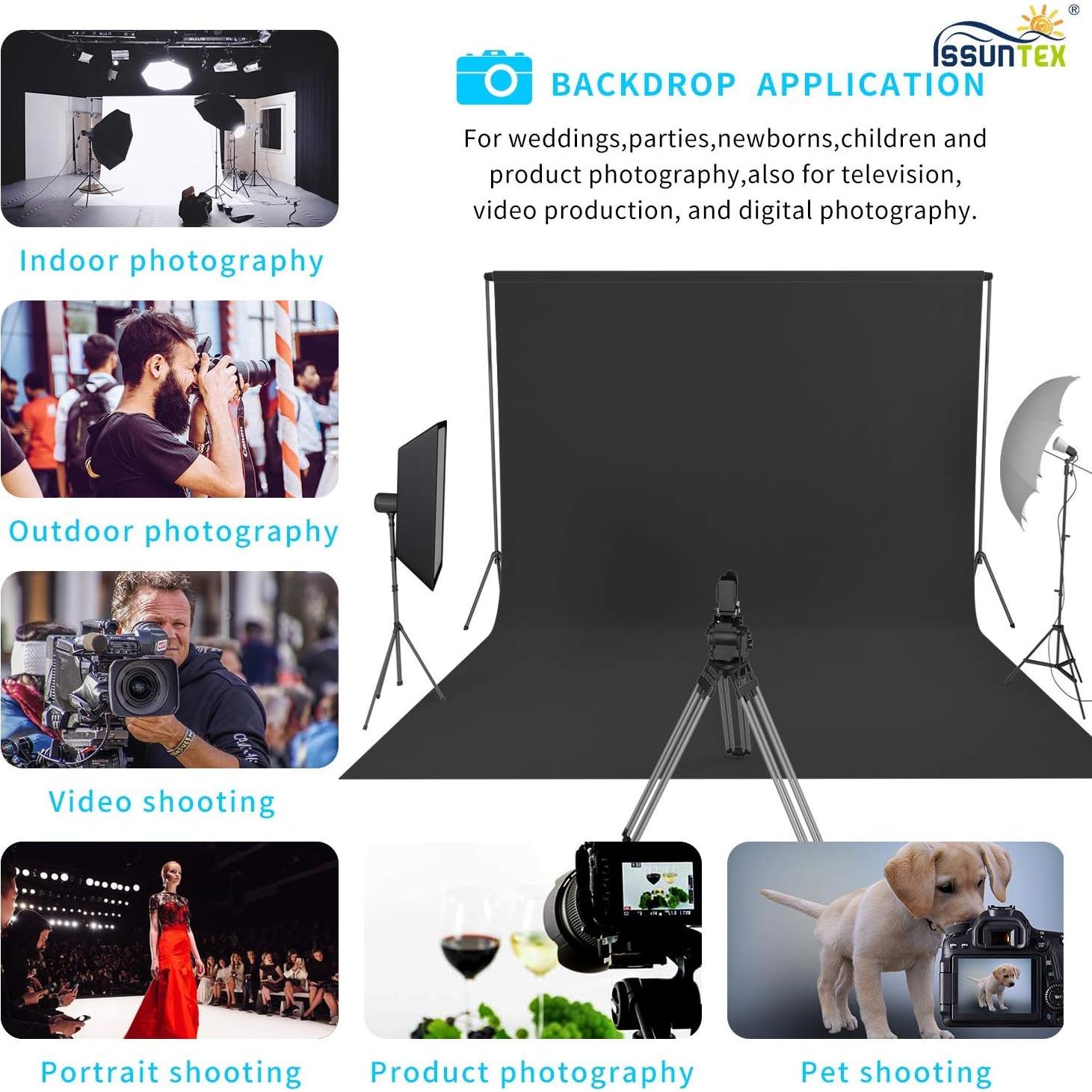Fondo Negro 1.5x2 m ISSUNTEX para Estudio Fotográfico