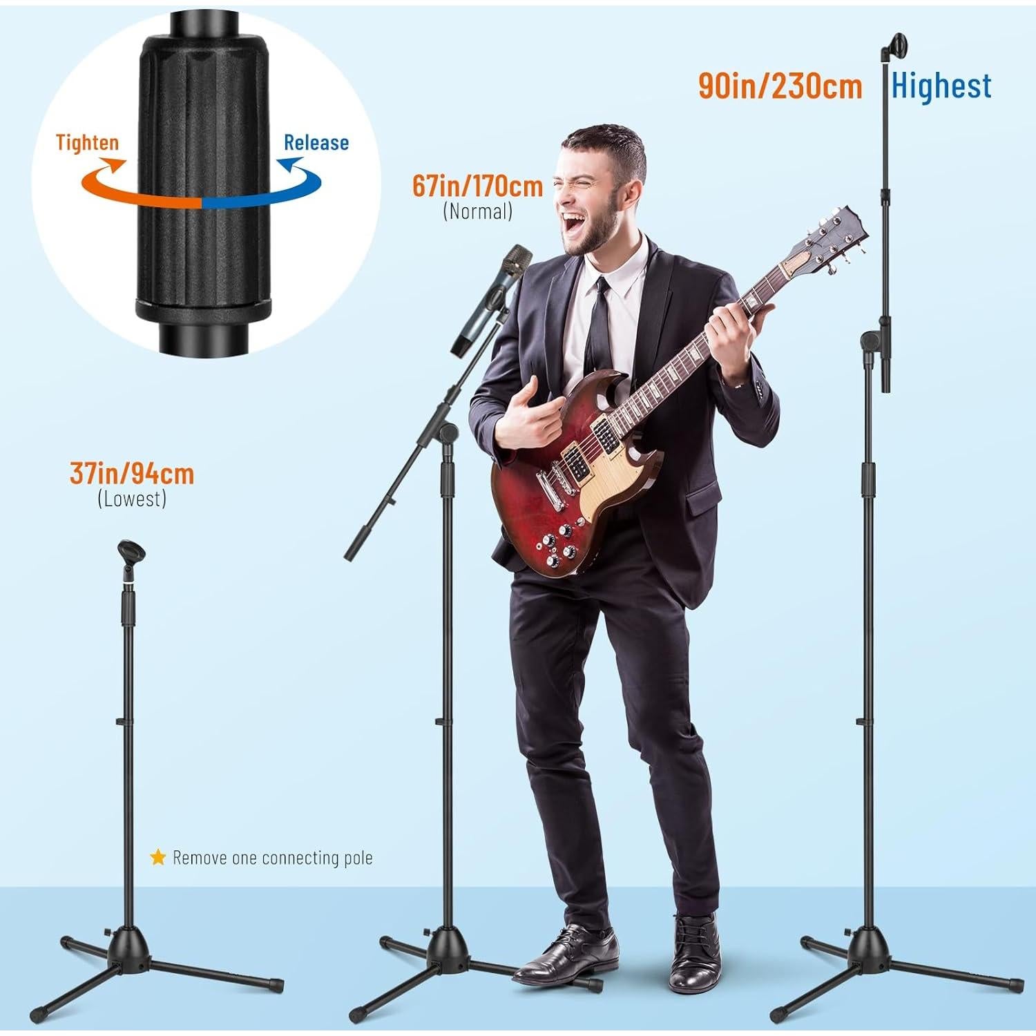 Soporte de Micrófono CAHAYA Ajustable 94-230 cm con Clips