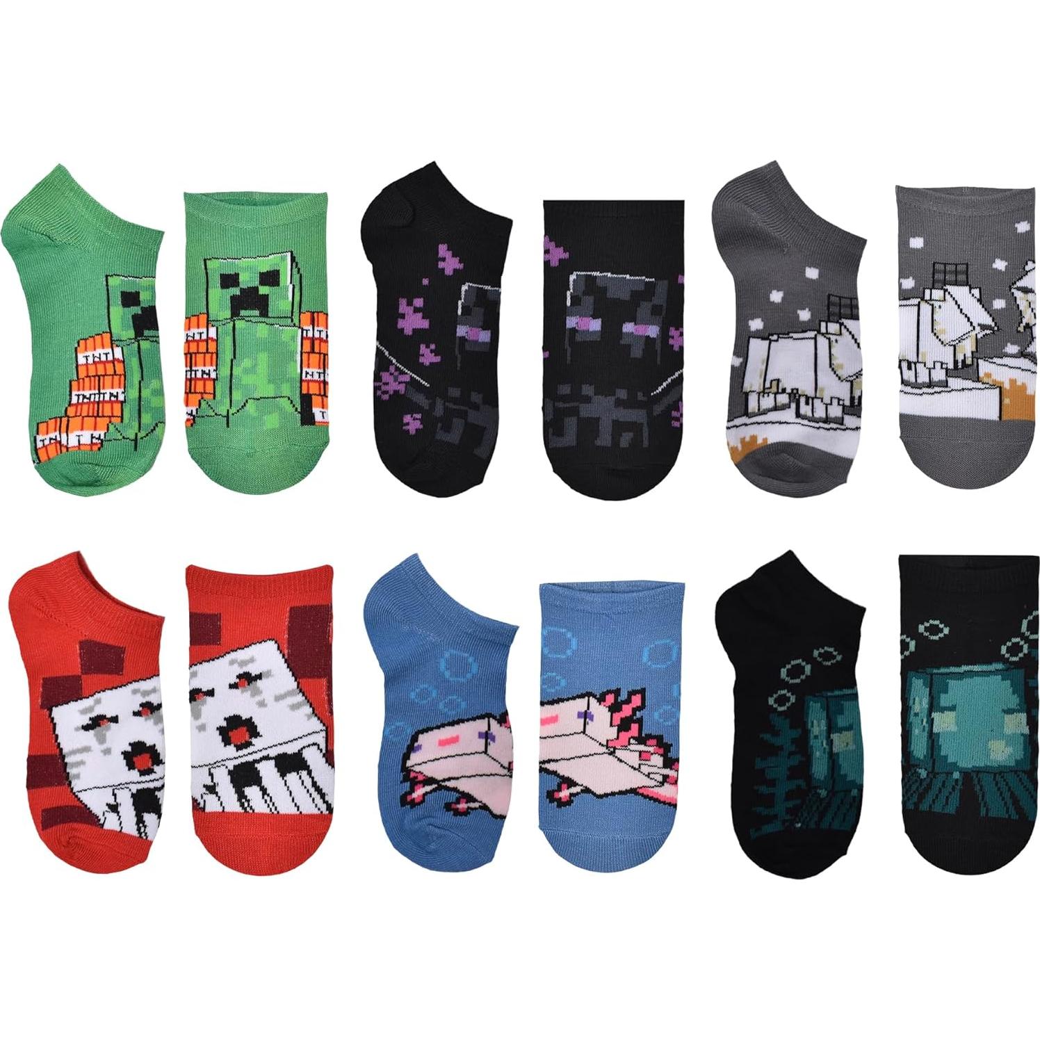 Set de Calcetines Cortos Minecraft para Niños 3-Pack