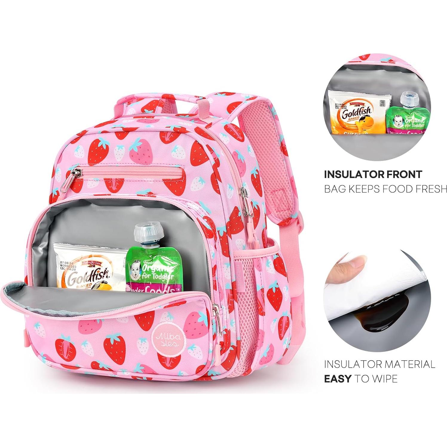 Mochila Infantil Mibasies Rosa Fresa 30 cm 7L para Niñas