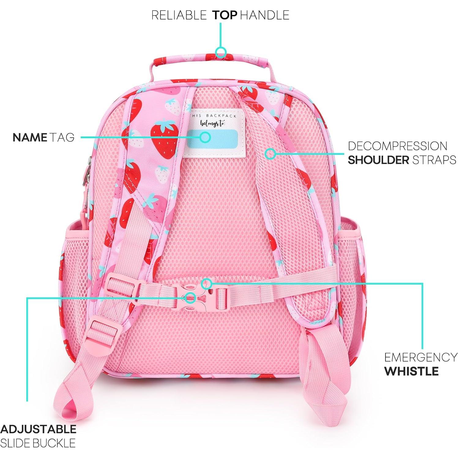 Mochila Infantil Mibasies Rosa Fresa 30 cm 7L para Niñas