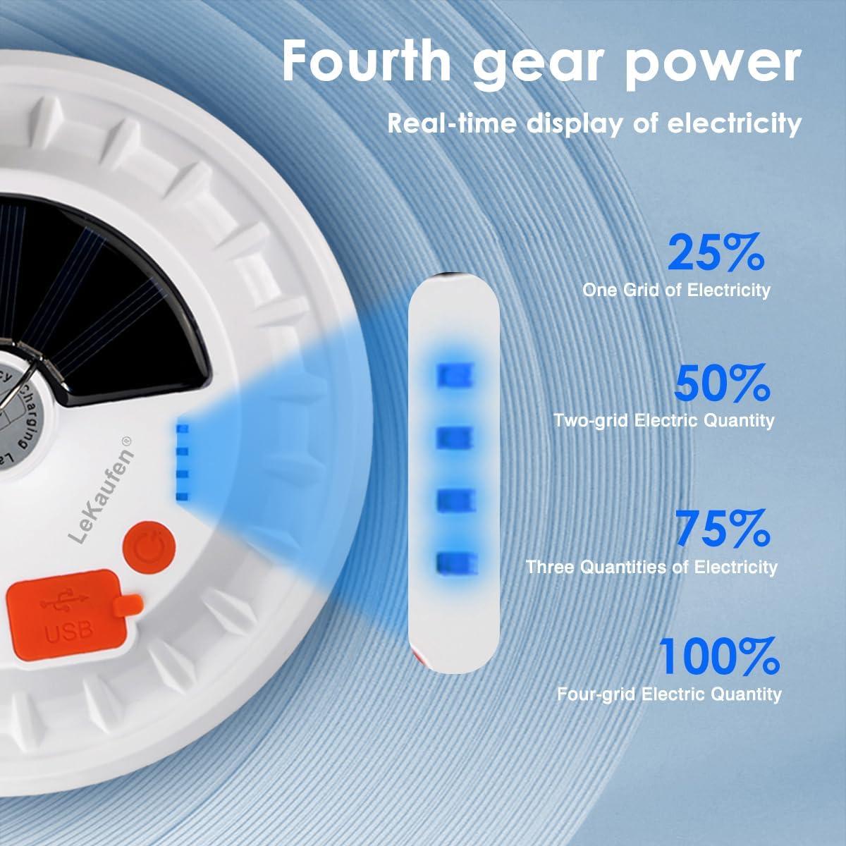 Linterna de Camping Solar H8167 4000LM LED Recargable IPX4