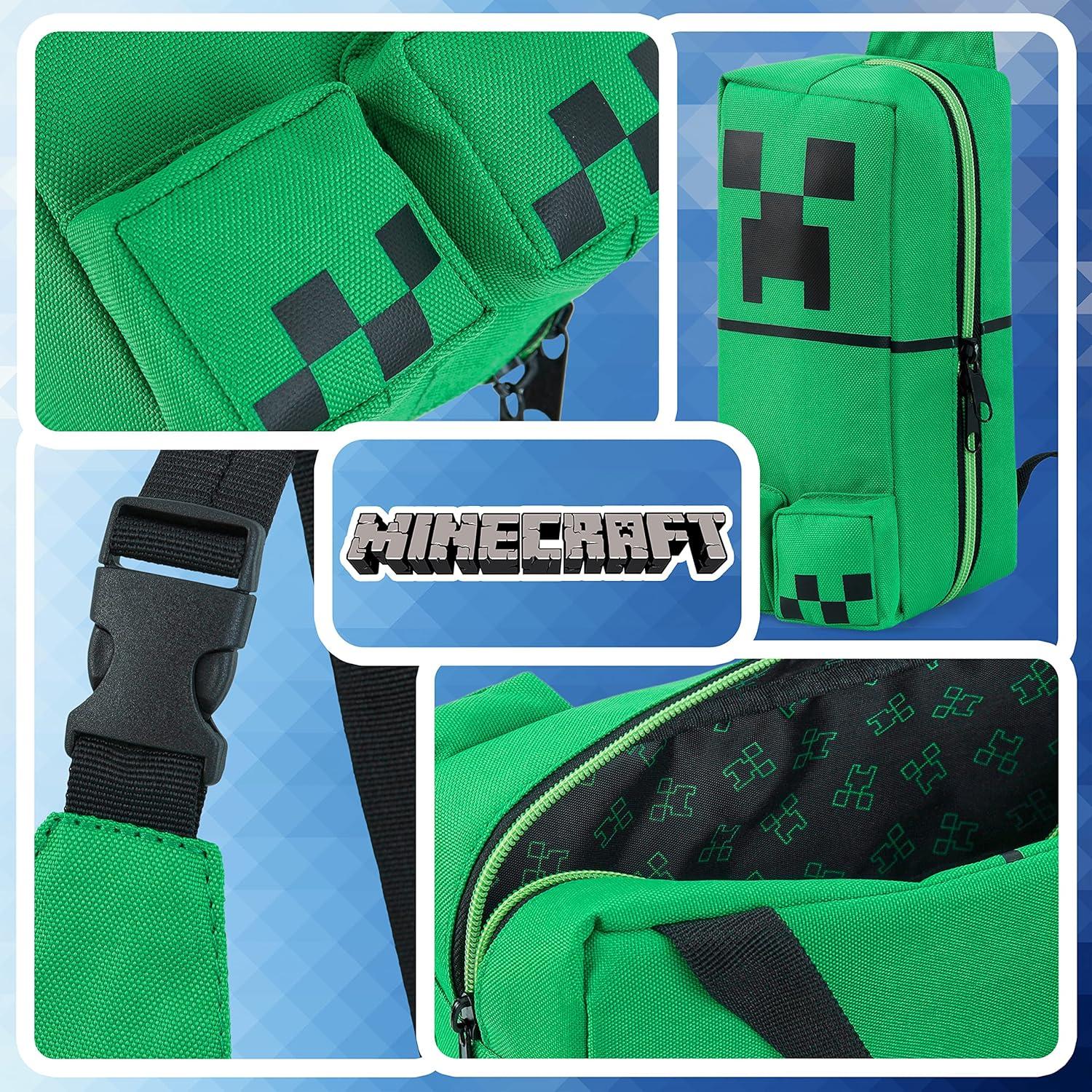 Bolsa Cruzada Minecraft Creeper Verde para Niños