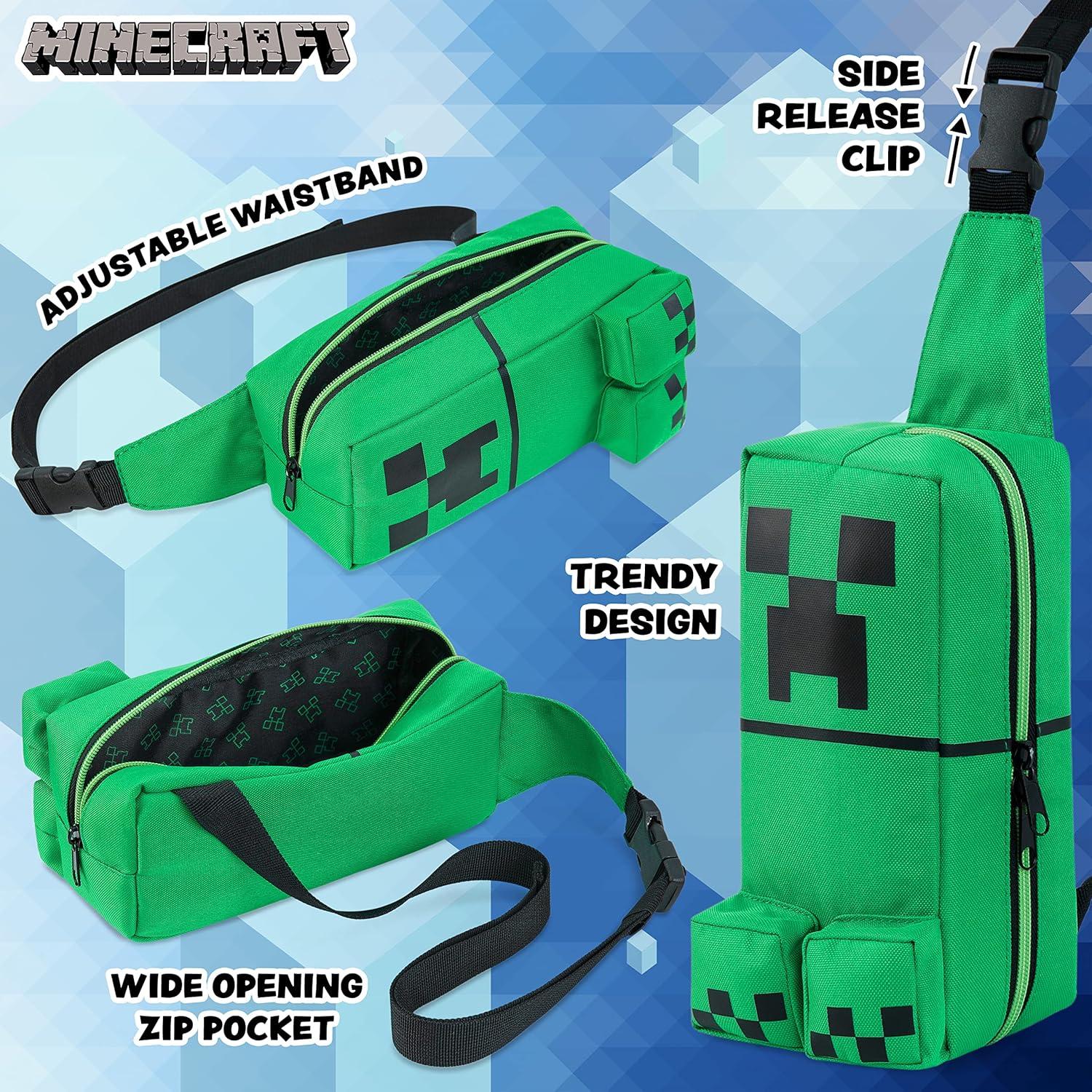 Bolsa Cruzada Minecraft Creeper Verde para Niños