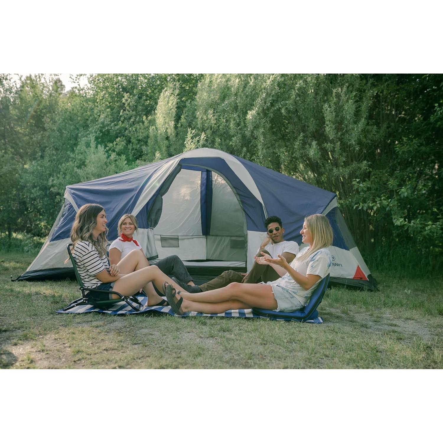 Silla Plegable Stansport Go Anywhere Azul Respaldo Reclinable