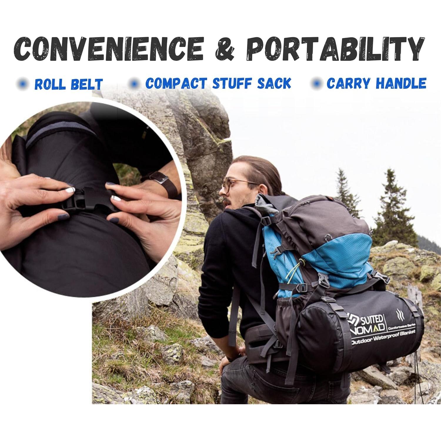 Manta de Estadio Impermeable SuitedNomad 208x145 cm Azul