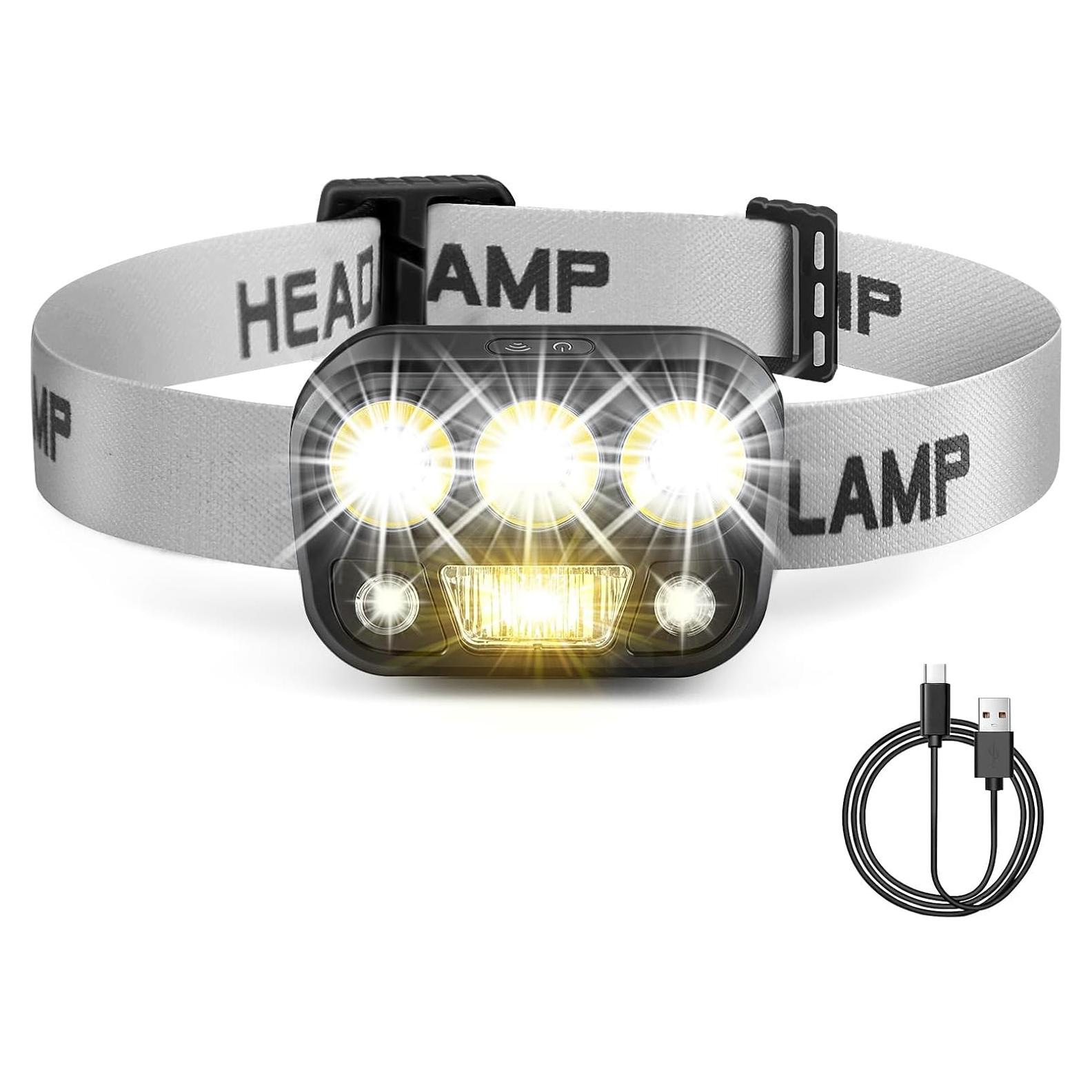 Linterna Frontal LED Daisiki Recargable Impermeable 500 Lúmenes