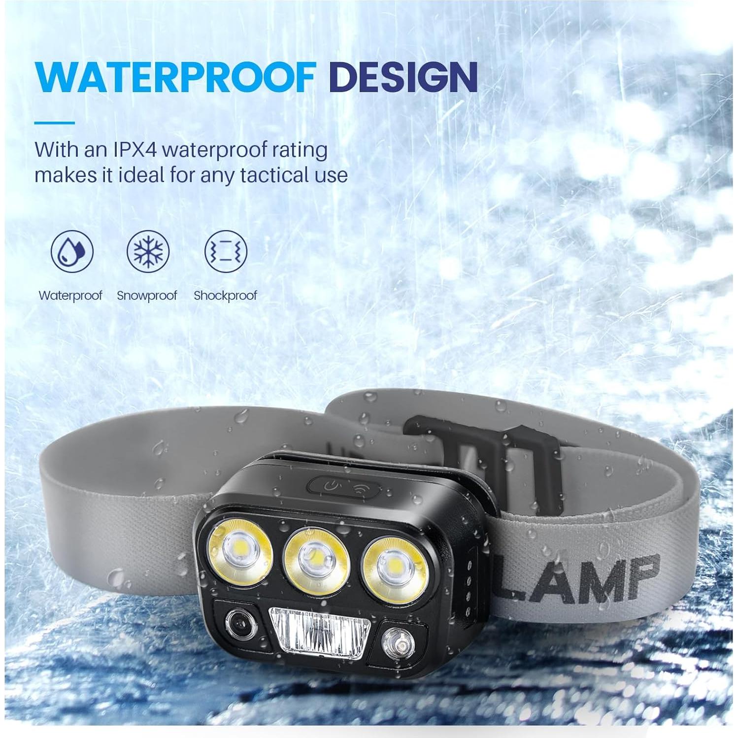 Linterna Frontal LED Daisiki Recargable Impermeable 500 Lúmenes