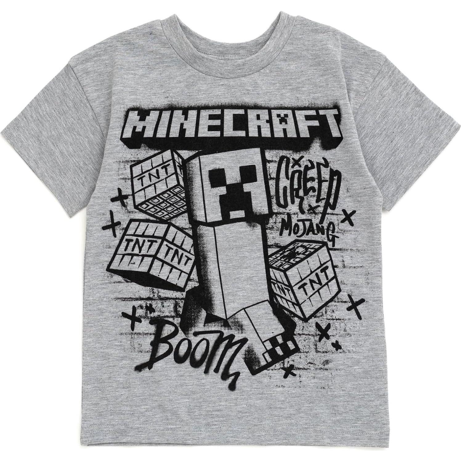 Conjunto camiseta y pantalones cortos Minecraft Creeper 7-8 años