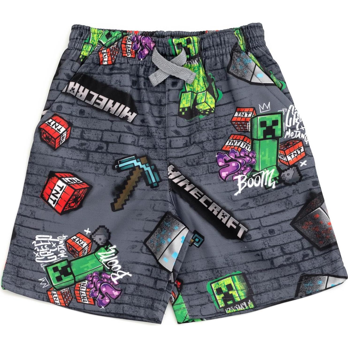 Conjunto camiseta y pantalones cortos Minecraft Creeper 7-8 años