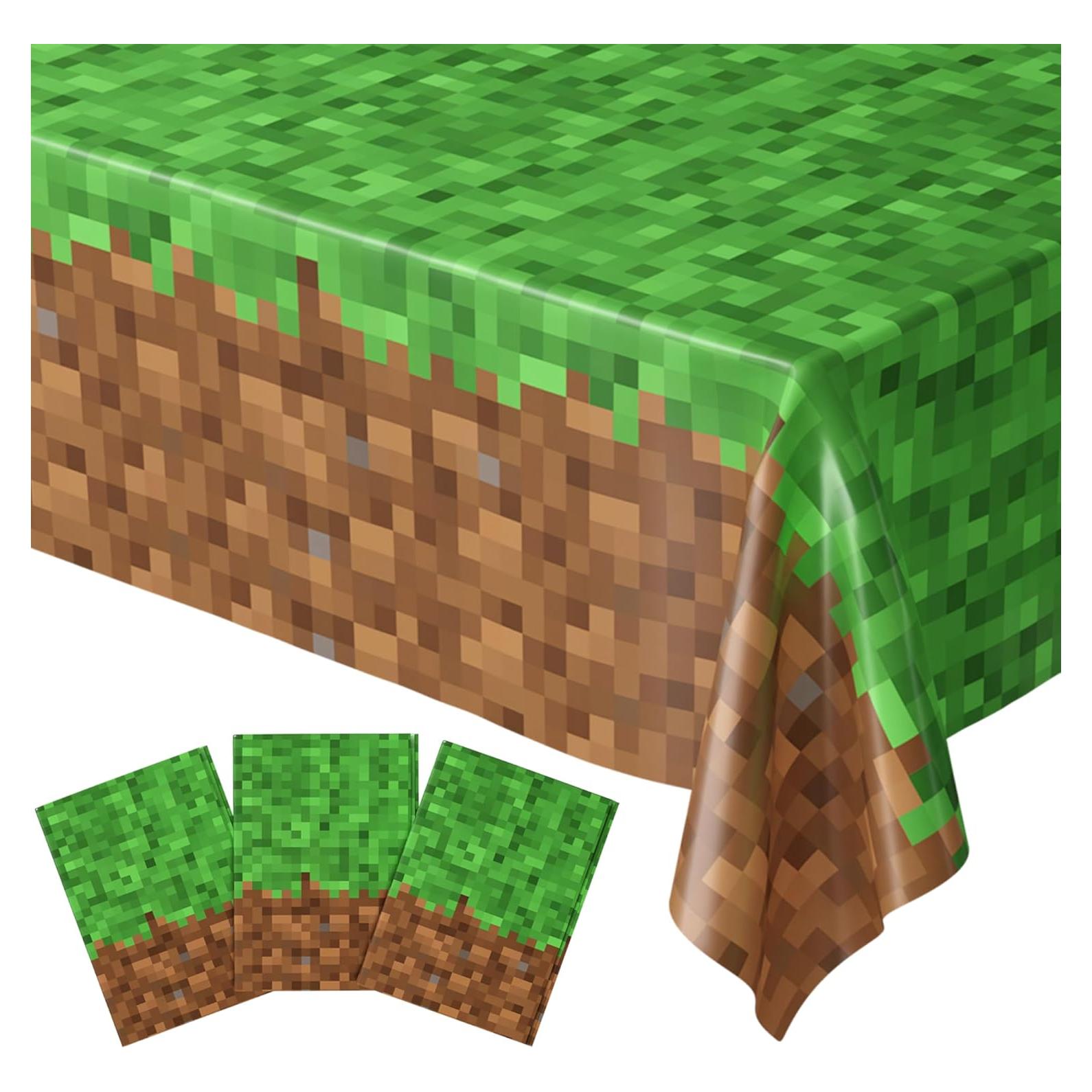 Cubierta de Mesa Pixel Miner Blue Orchards 3 Pzas 137x274 cm