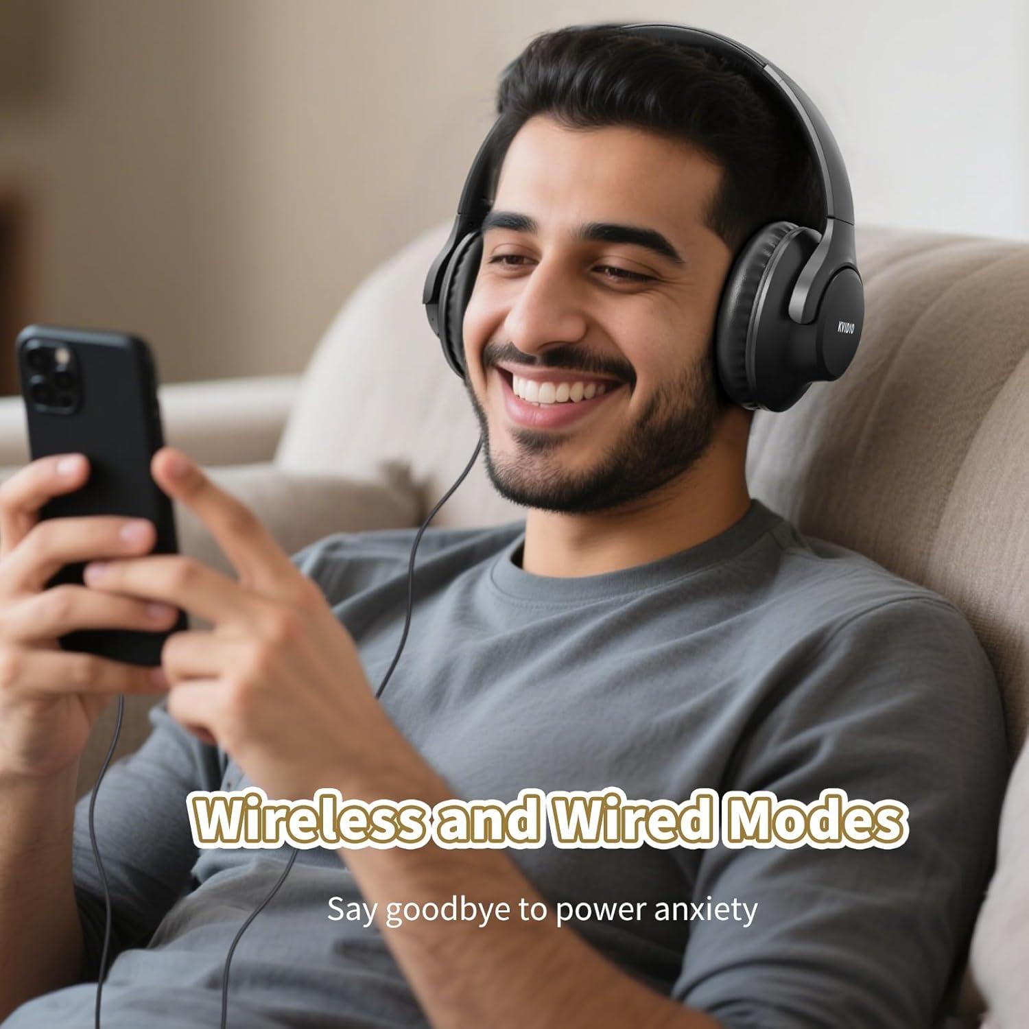 Auriculares Bluetooth KVIDIO WH201A Plegables 65h Batería