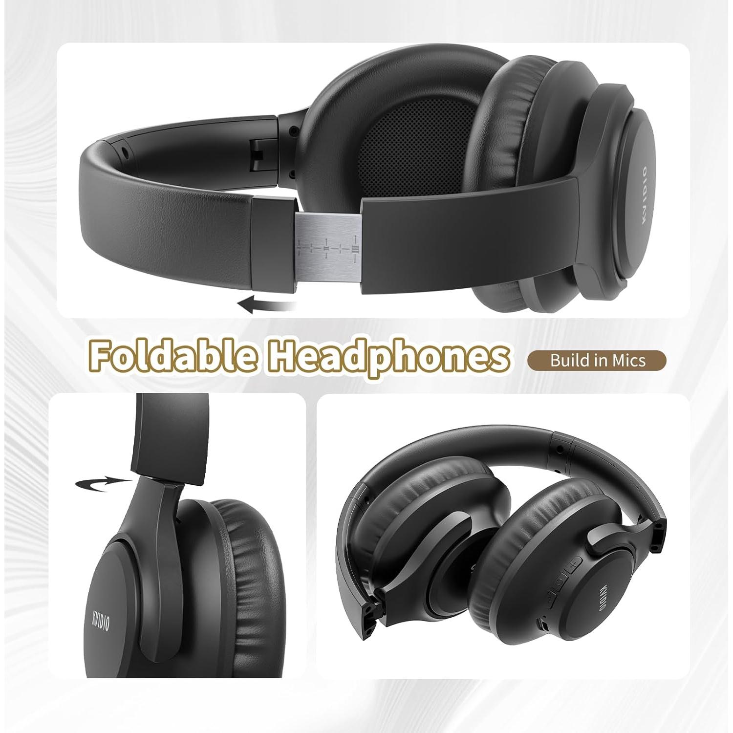 Auriculares Bluetooth KVIDIO WH201A Plegables 65h Batería