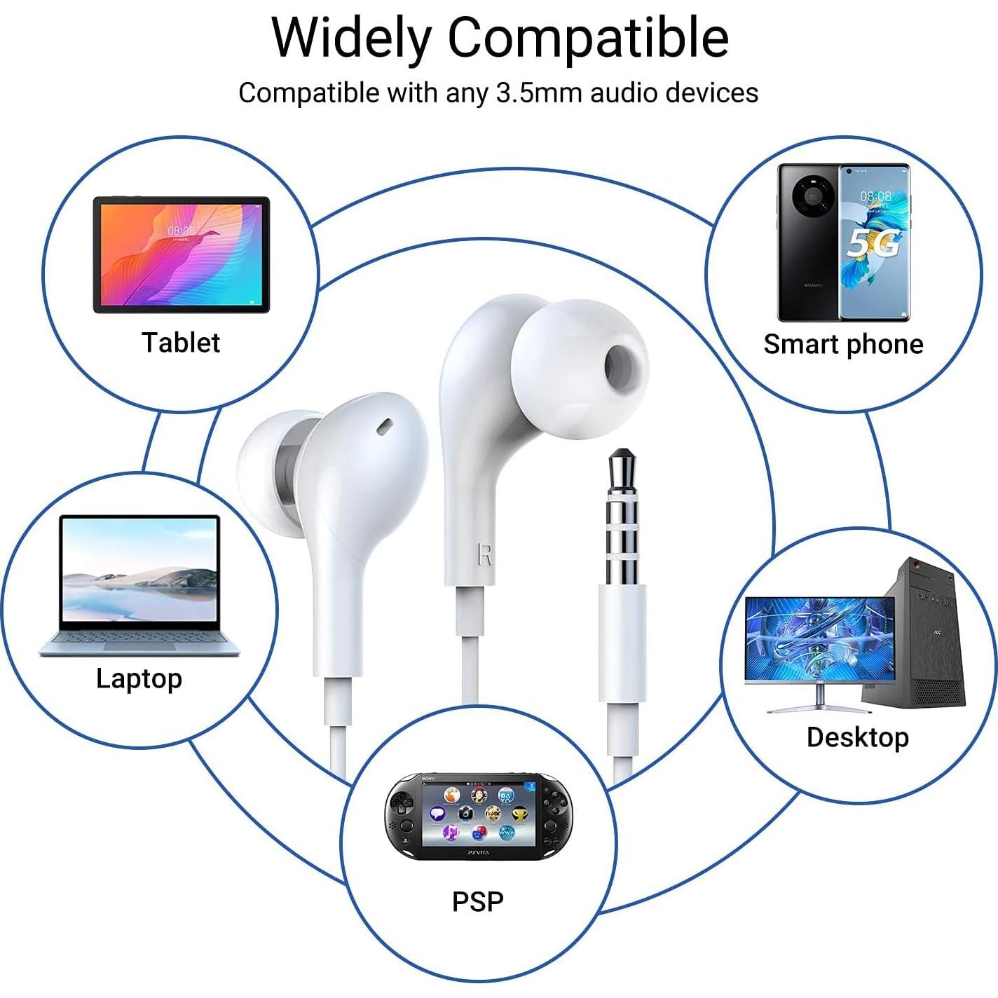 Auriculares in-ear con micrófono eYistar A50 3.5mm Blanco