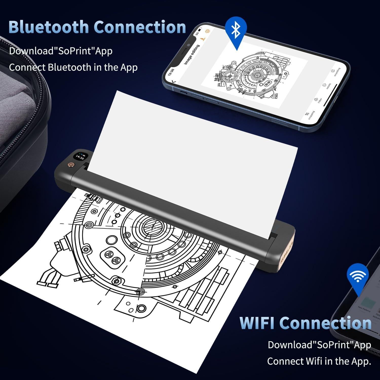 Impresora Térmica Portátil Rongta F81 Inalámbrica Bluetooth WiFi