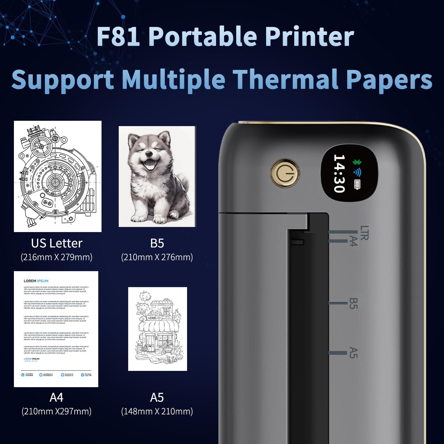 Impresora Térmica Portátil Rongta F81 Inalámbrica Bluetooth WiFi
