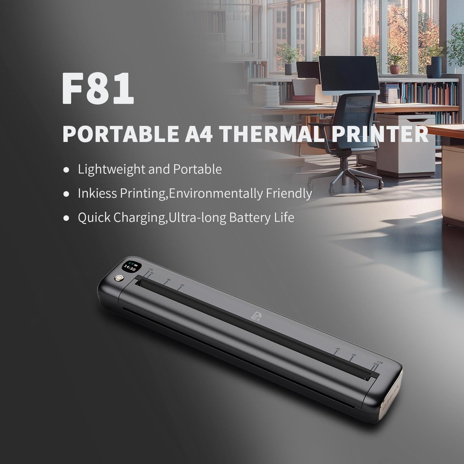 Impresora Térmica Portátil Rongta F81 Inalámbrica Bluetooth WiFi