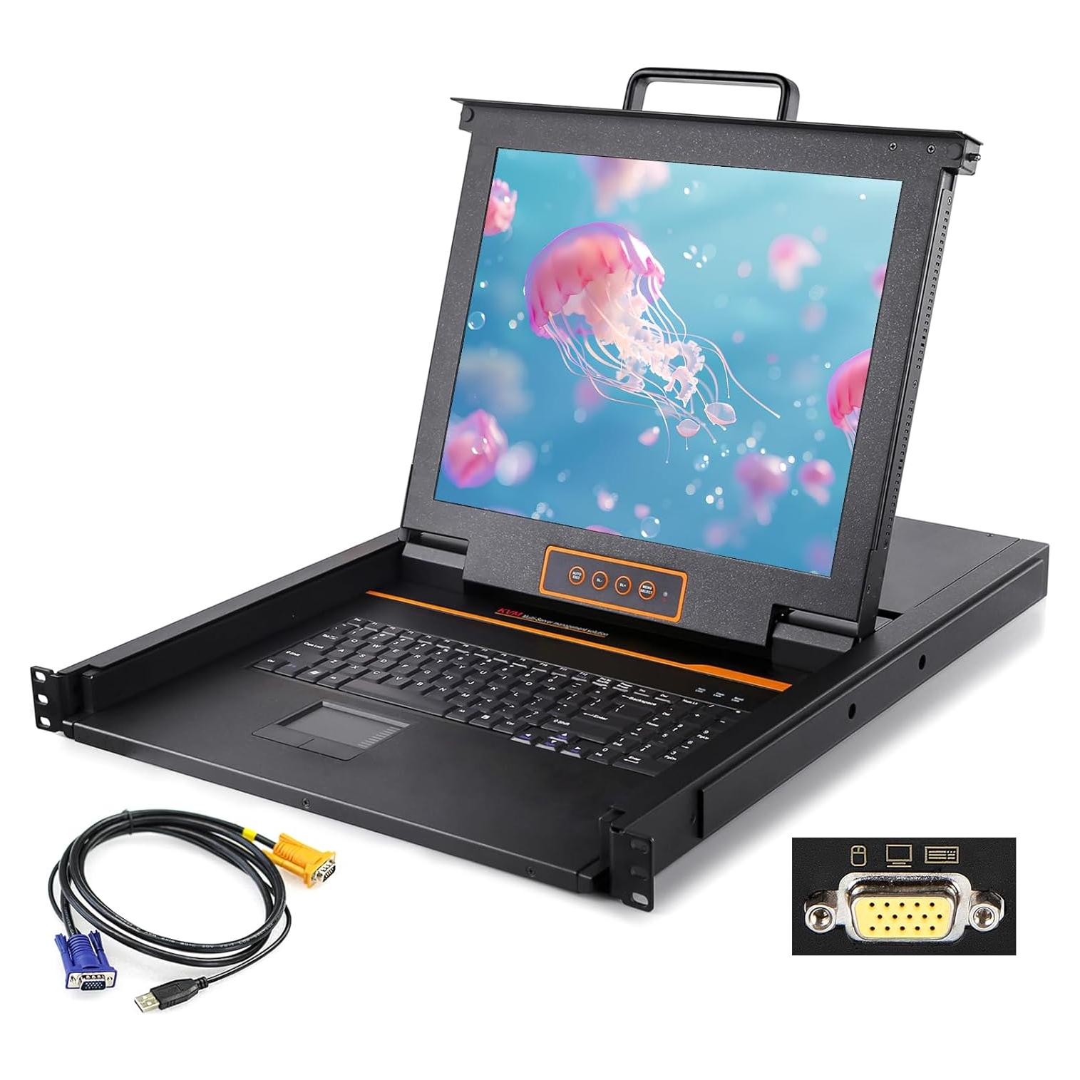 Consola KVM Rack 1U Kinan 17" VGA LCD 1280x1024