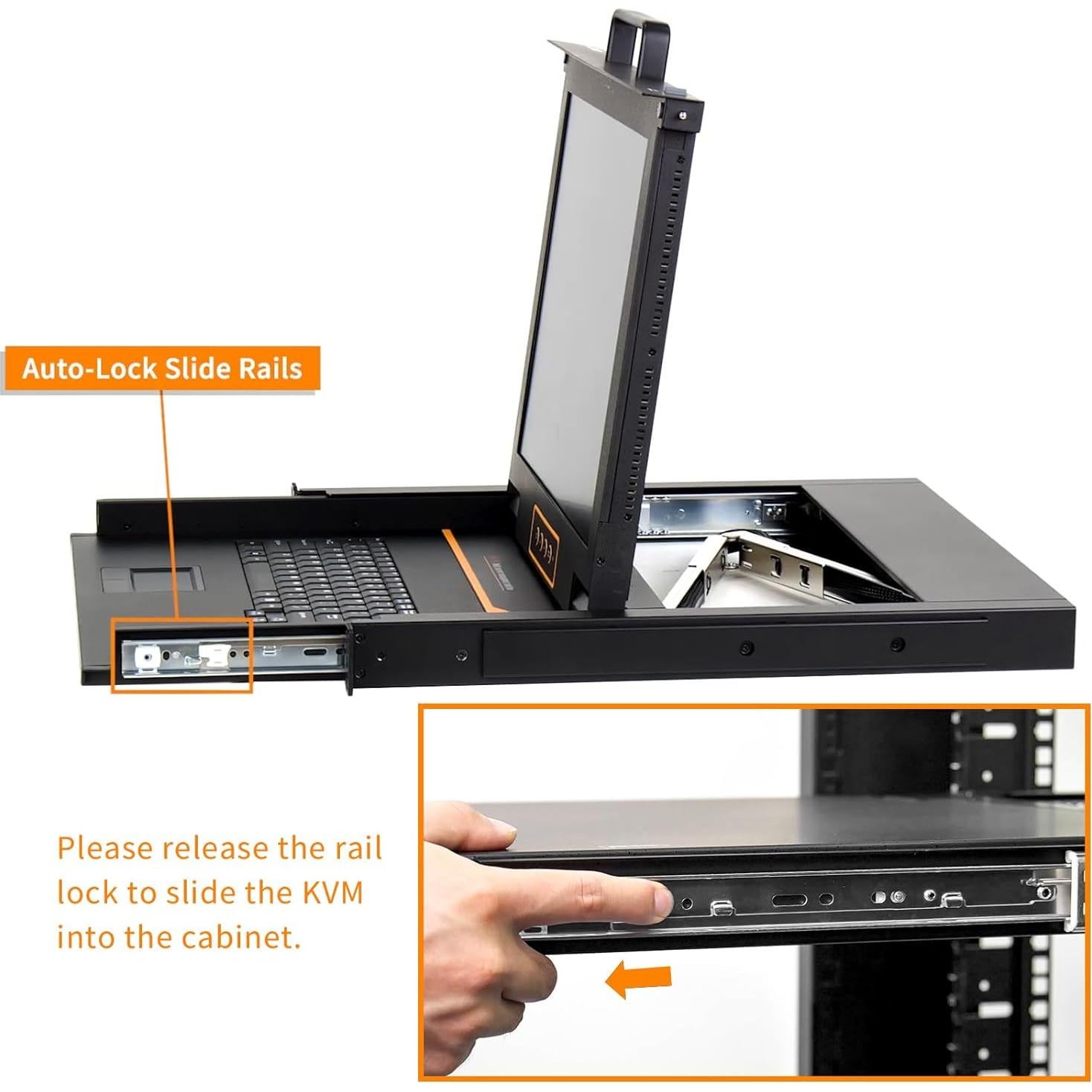 Consola KVM Rack 1U Kinan 17" VGA LCD 1280x1024