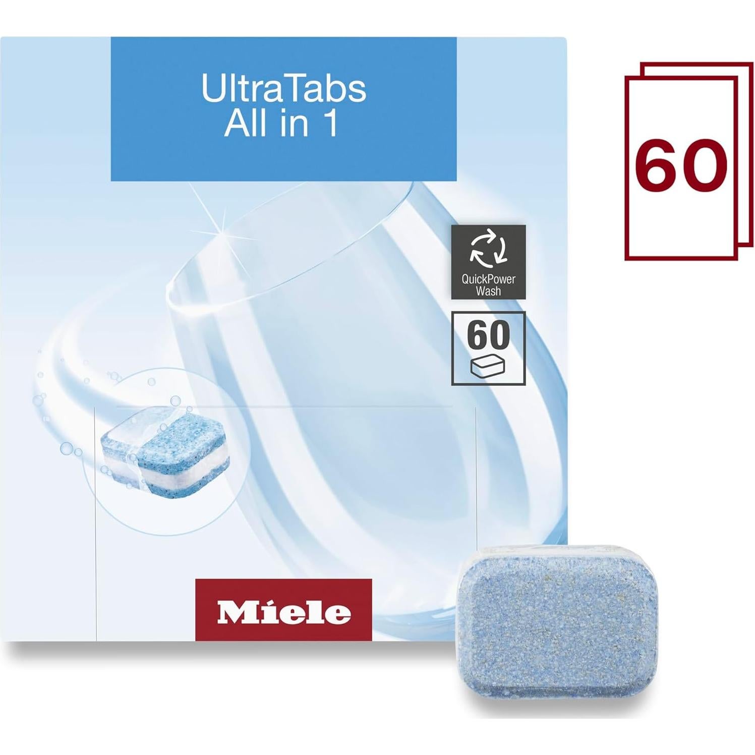 Tabletas para Lavavajillas Miele UltraTab Todo en 1 - 60 Unidades