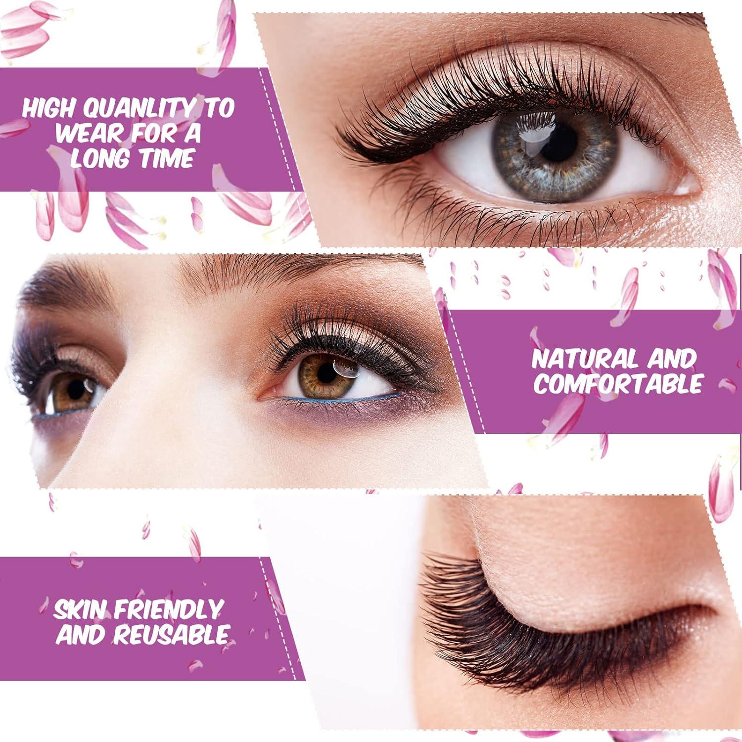 16 Pares de Pestañas Postizas Reutilizables Linyuthia - Estilo Natural