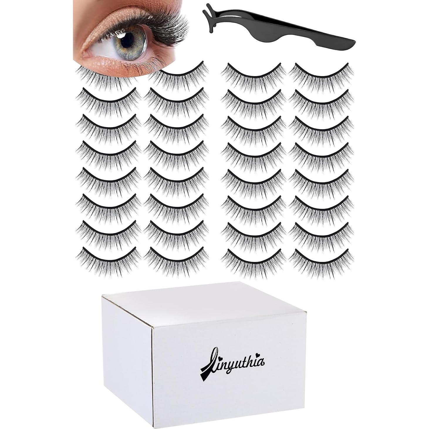 16 Pares de Pestañas Postizas Reutilizables Linyuthia - Estilo Natural