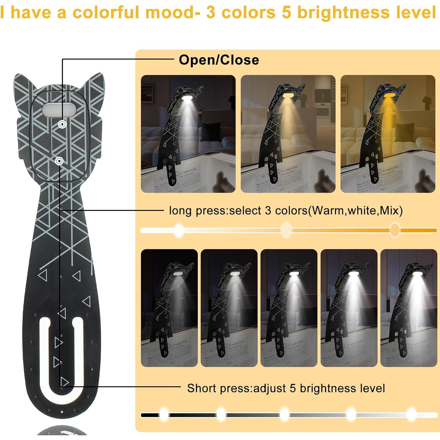 Lámpara de Lectura Recargable MILA&LOUIS con Clip y Brillo Ajustable