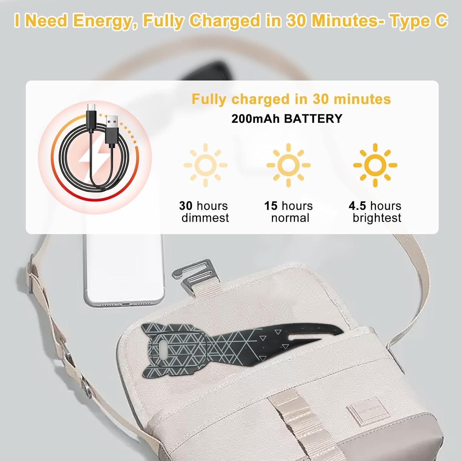 Lámpara de Lectura Recargable MILA&LOUIS con Clip y Brillo Ajustable