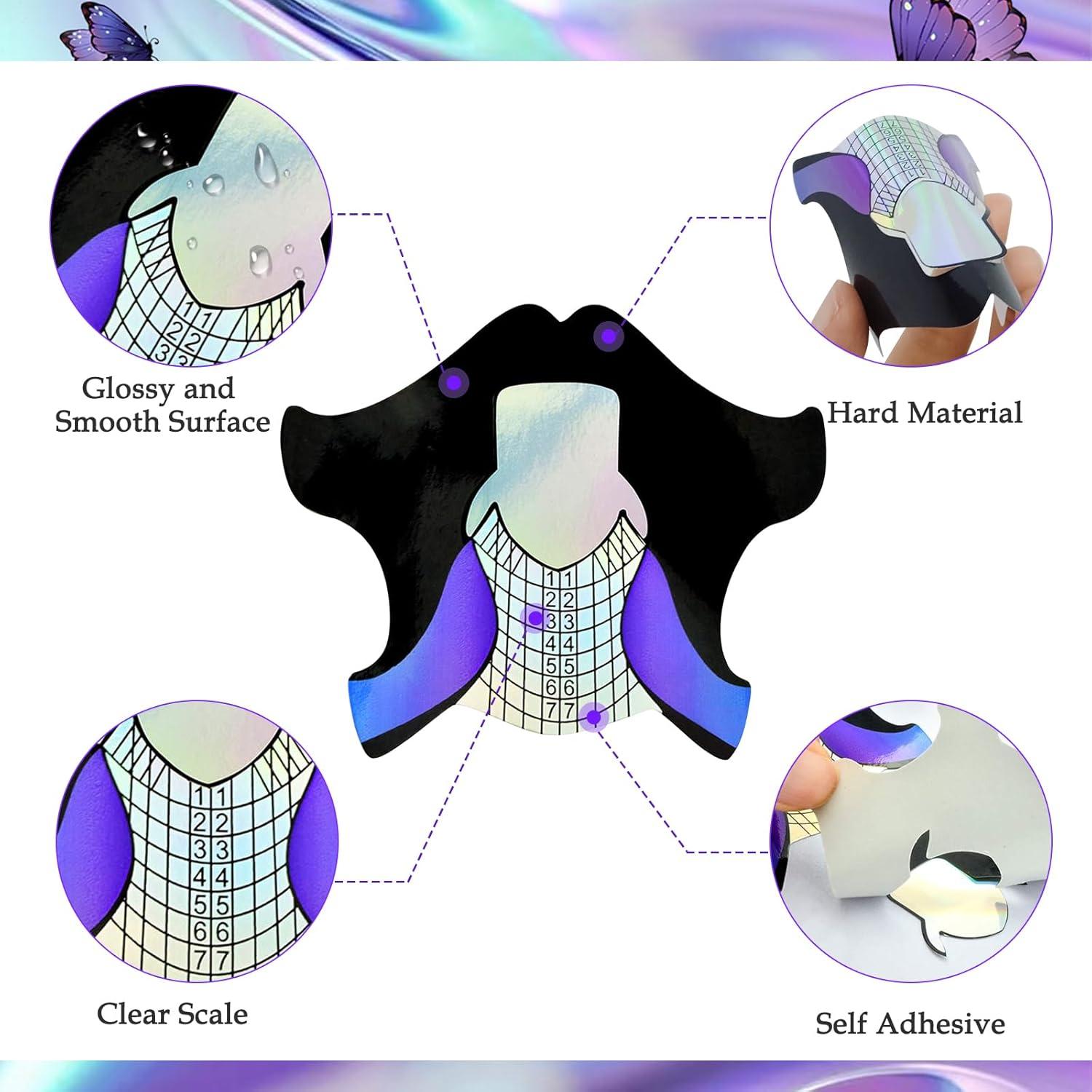 100 Piezas Formas de Uñas Adhesivas Honey Joy para Gel Constructor