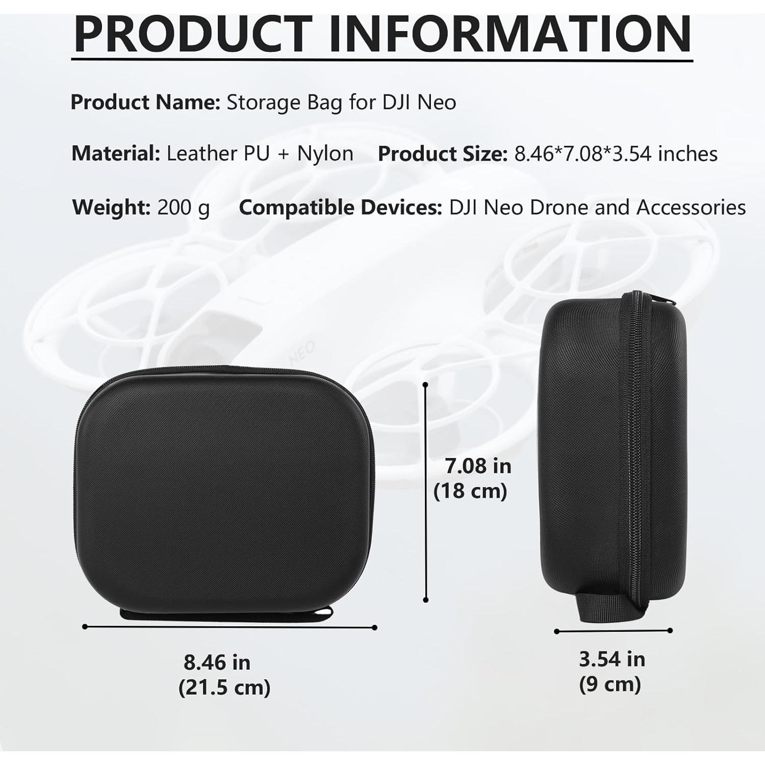 Bolsa de Almacenamiento para Drone DJI Neo - Funda Dura Negra