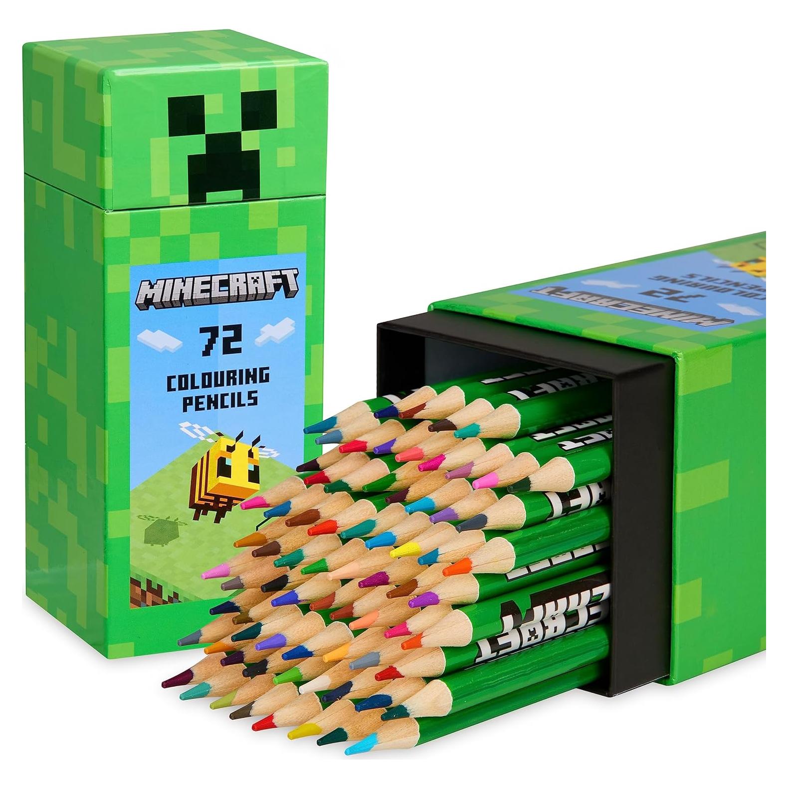 Juego de Lápices de Colorear Minecraft 72 Piezas Caja Creeper