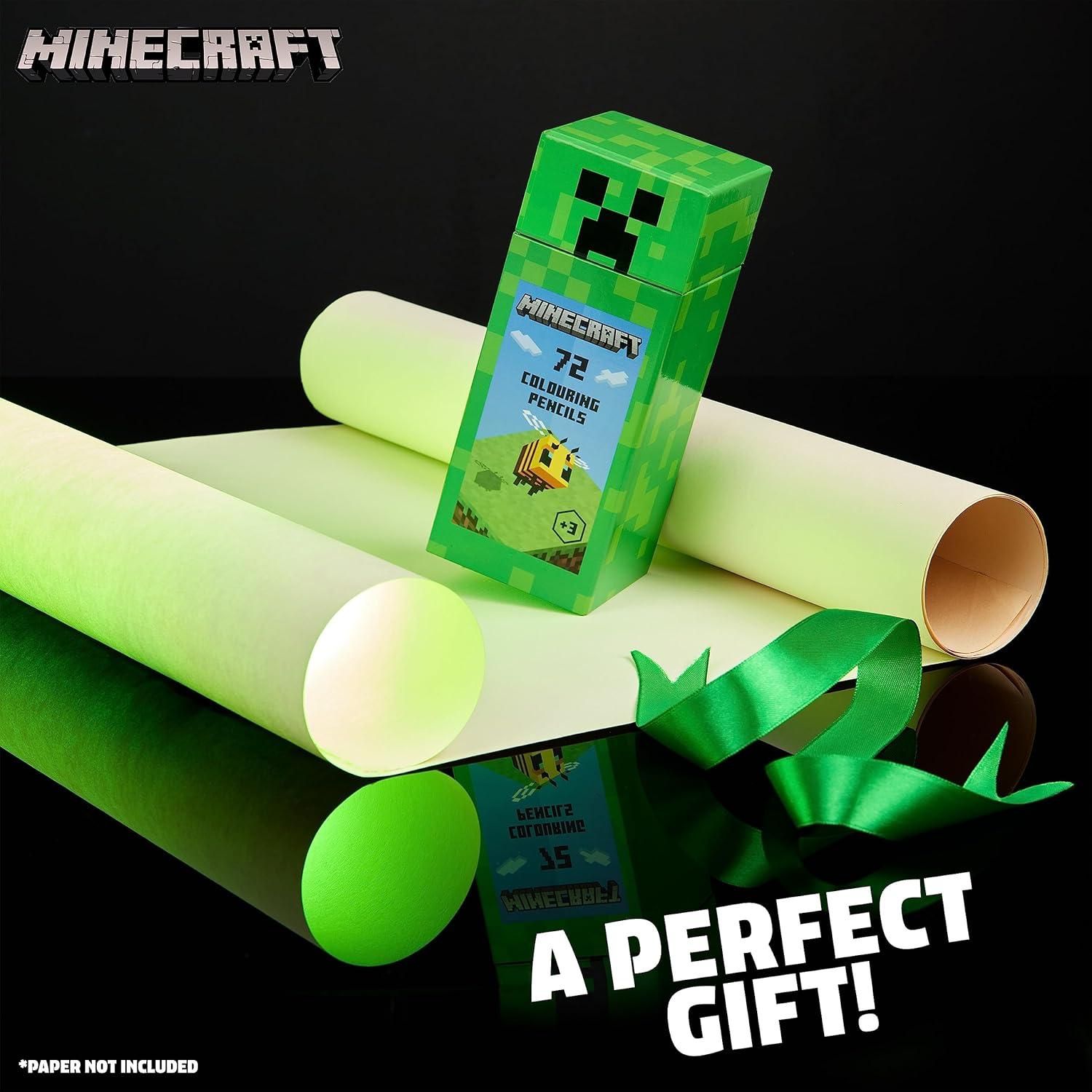 Juego de Lápices de Colorear Minecraft 72 Piezas Caja Creeper
