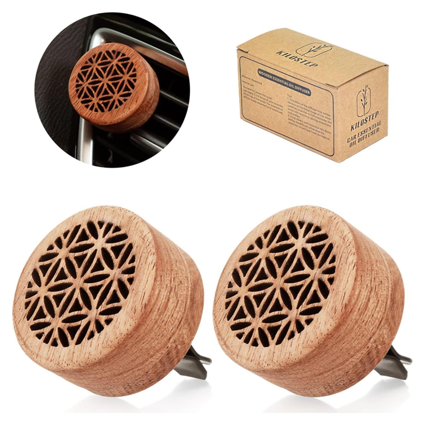 Difusor de Aceite Esencial para Coche KILOSTEP 2 PCS Madera