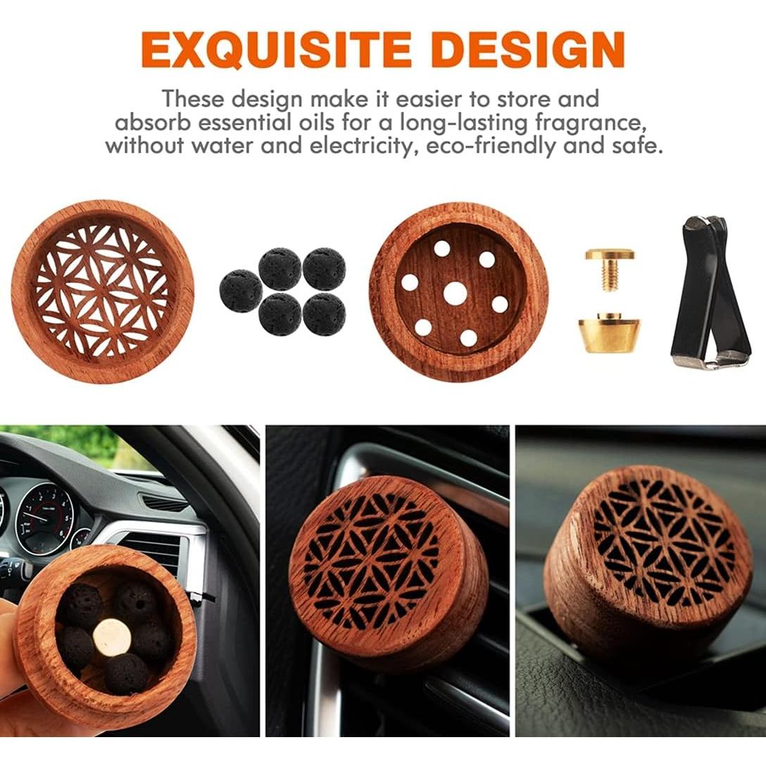 Difusor de Aceite Esencial para Coche KILOSTEP 2 PCS Madera