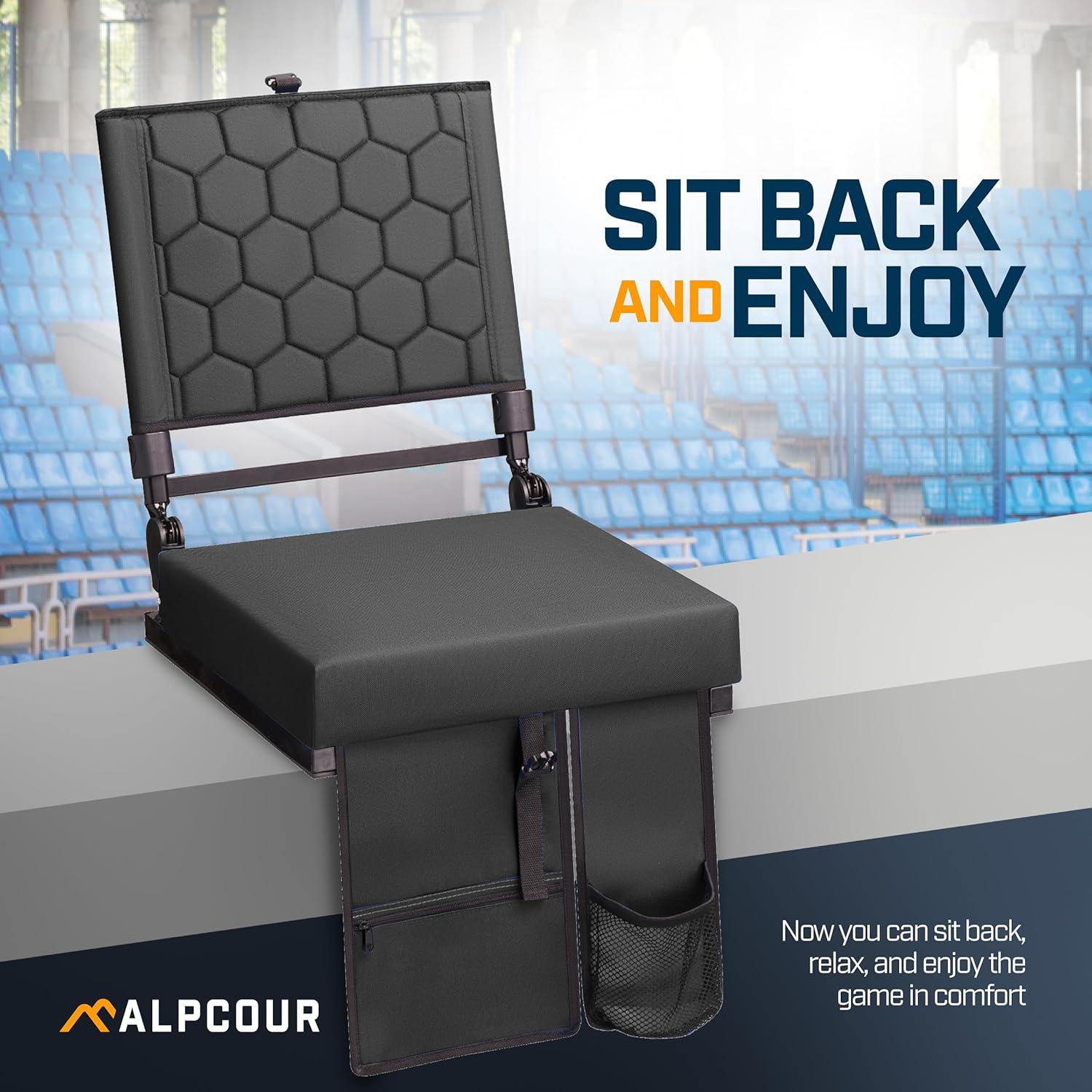 Asiento Plegable Reclinable Alpcour Negro 3 Posiciones 3.6kg