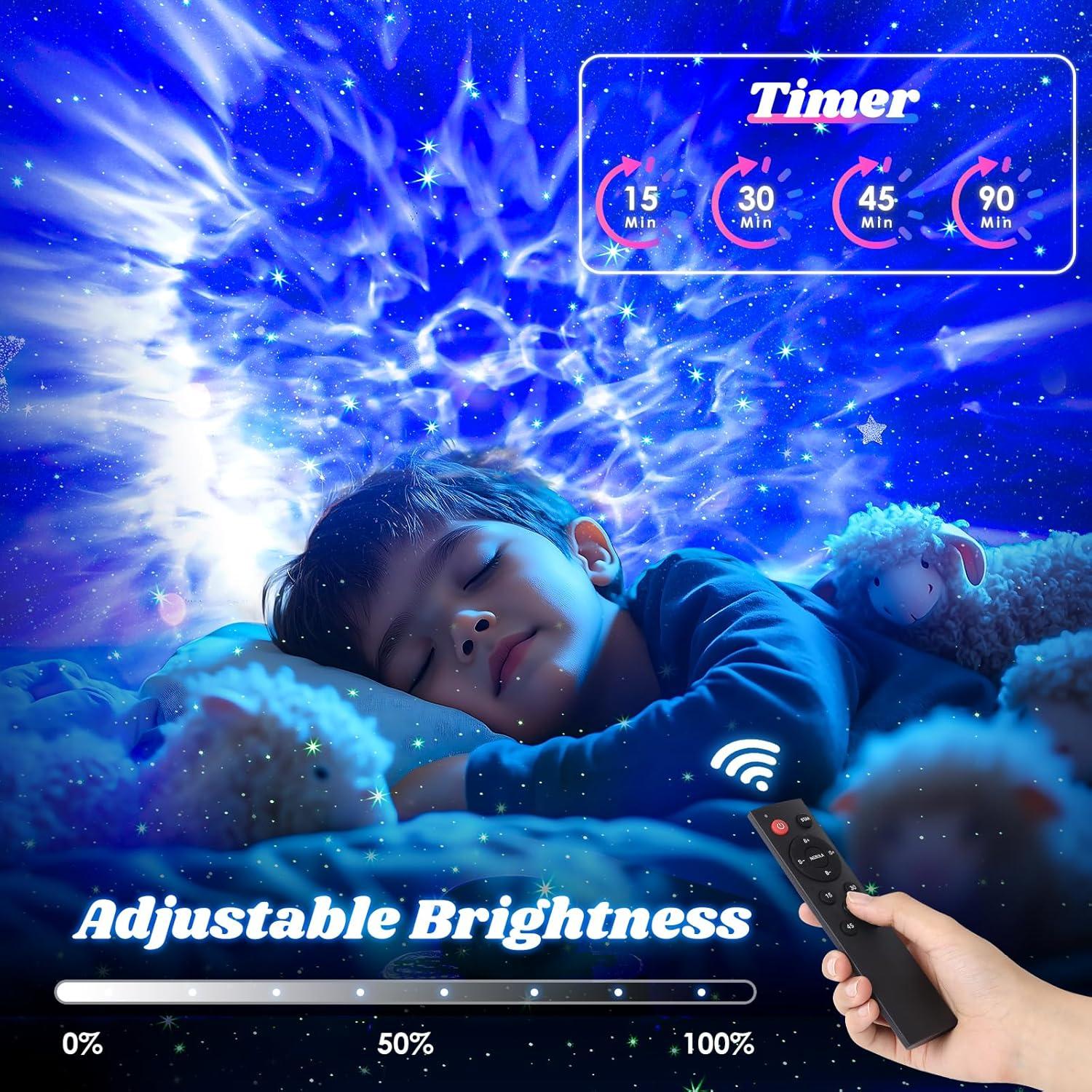 Proyector Estelar HSP Luz Nocturna Galaxia 14.5cm Redondo