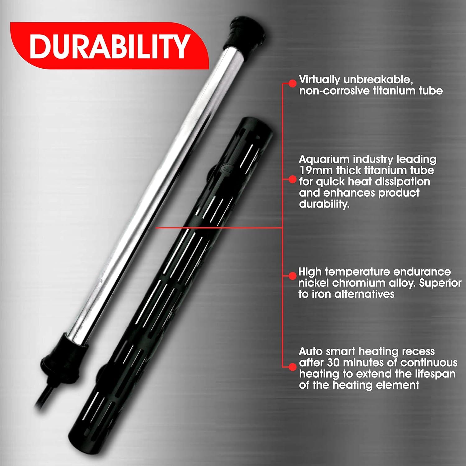 Calentador de Acuario de Titanio Finnex STE 200W con Controlador