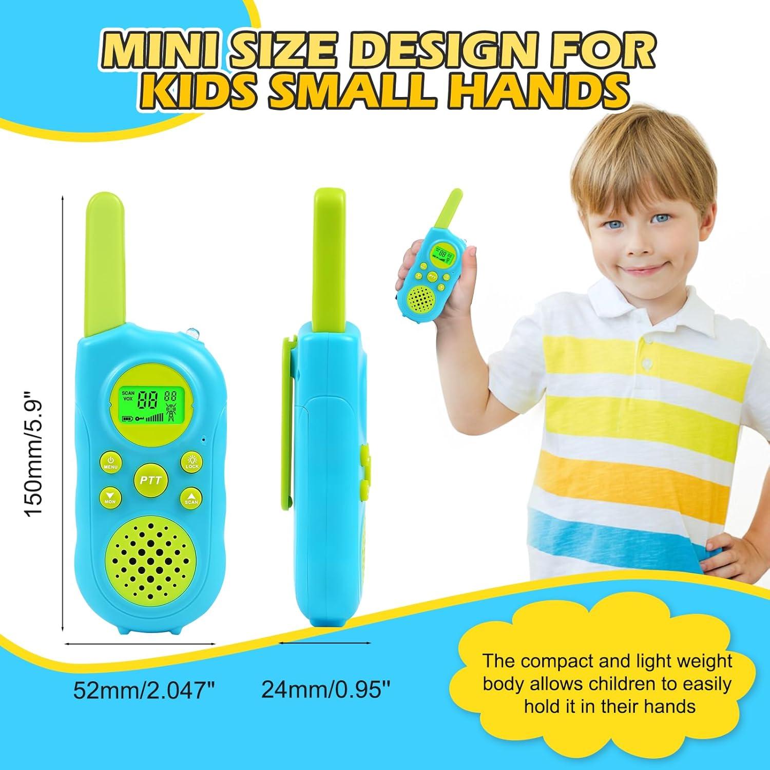 Walkie Talkies para Niños VOOPON 22 Canales Largo Alcance Azul